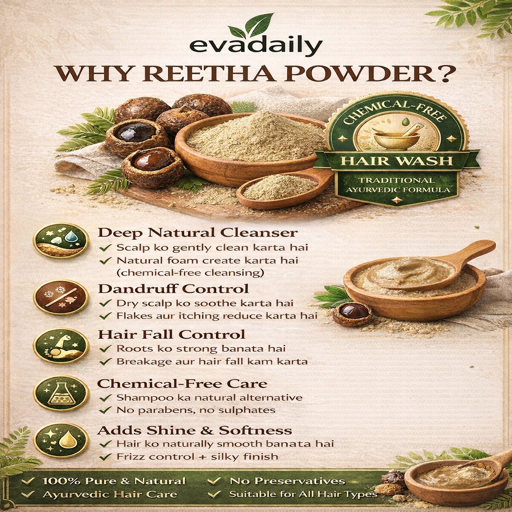 Evadaily Pure Reetha Powder for Hair (100g) - Image 4