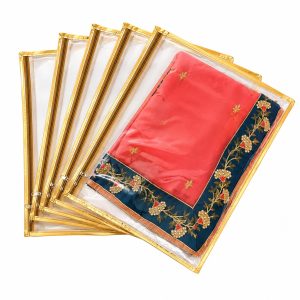 Transparent Saree Packing Cover with Zip (Pack of 10)