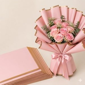 Waterproof Bouquet Wrapping (Color-Pink), Pack of 10