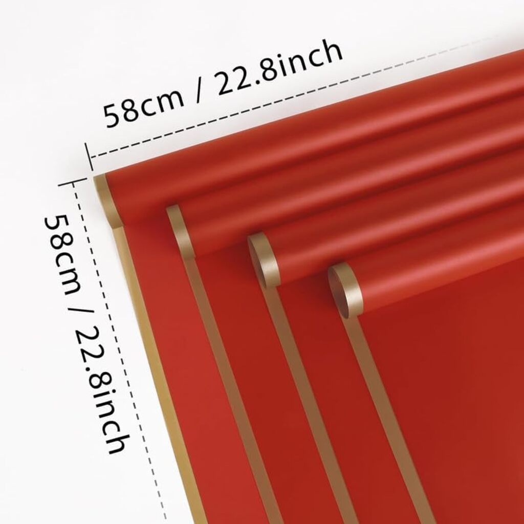 Waterproof Bouquet Wrapping Red Size Chart