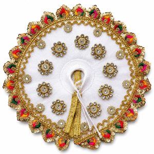 Laddu Gopal Poshak Dress with Kundan Stone Work (White)